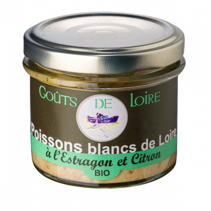 RILLETTES POISSONS  BLANCS DE  LOIRE  À L'ESTRAGON ET CITRON 85gr